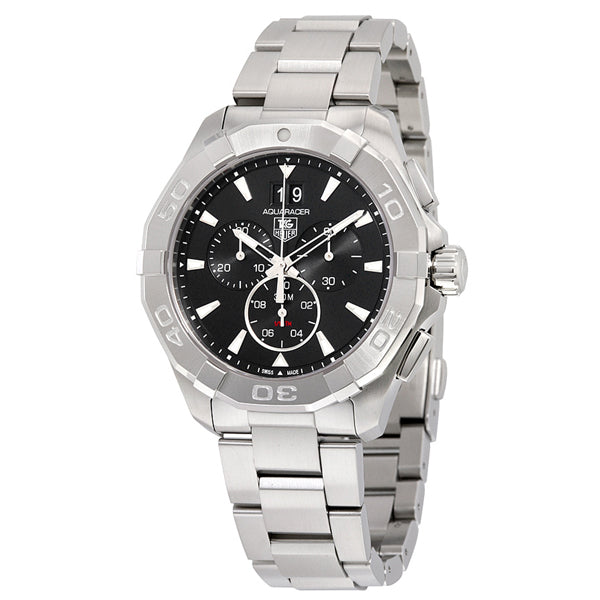 Tag Heuer Aquaracer Silver Stainless Steel Black Dial Chronograph Quartz Watch for Gents - CAY1110BA0927