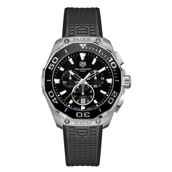 Tag Heuer Aquaracer Black Rubber Black Dial Quartz Watch for Gents - CAY111AFT6041