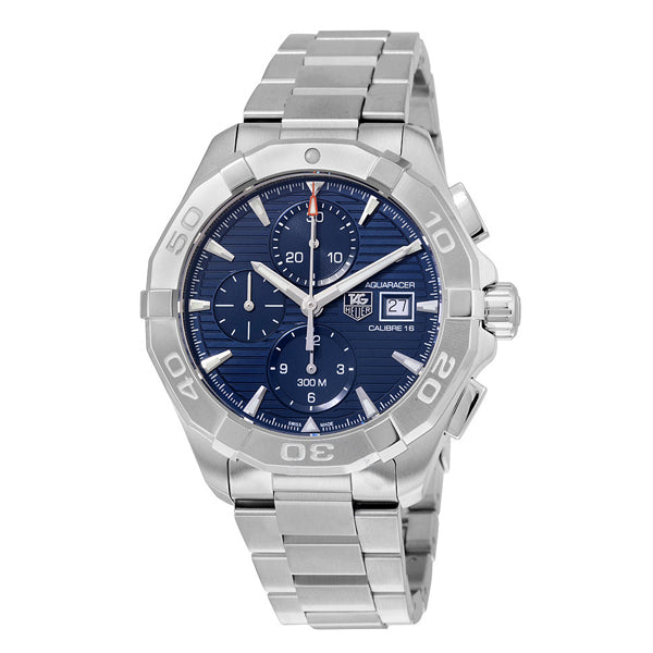 Tag Heuer Aquaracer Calibre 16 Silver Stainless Steel Blue Dial Automatic Watch for Gents - CAY2112BA0927