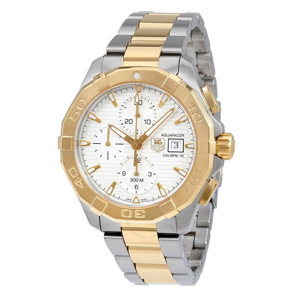 Tag Heuer Aquaracer Calibre 16 Two-tone Stainless Steel Silver Dial Automatic Watch for Gents - CAY2121BB0923