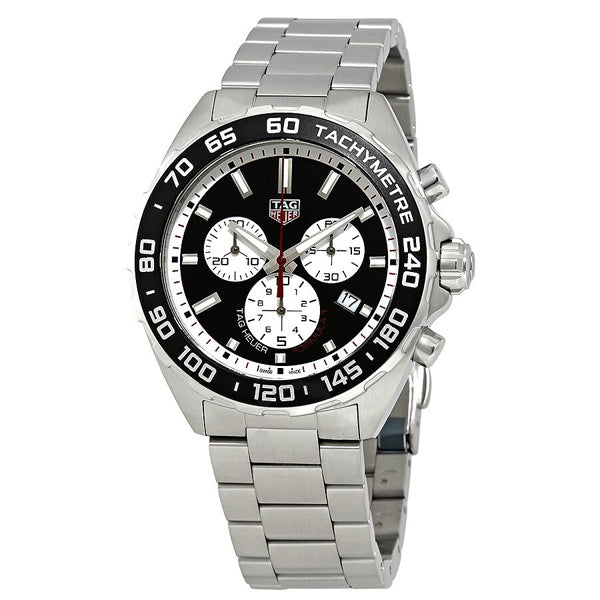 Tag Heuer Formula 1 Silver Stainless Steel Black Dial Chronograph Quartz Watch for Gents - CAZ101EBA0842