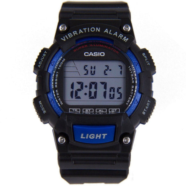 Casio Youth Black Silicone Strap Strap Digital Black Dial Quartz Watch for Gents - W-736H-1AVDF