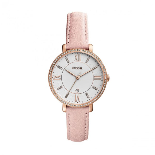 Fossil Jacqueline Nude Leather Strap White Dial Quartz Watch for Ladies ES4303