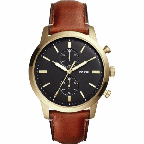 Fossil Townsman Brown Leather Strap Black Dial Chronograph Quartz Watc Dreams Pakistan