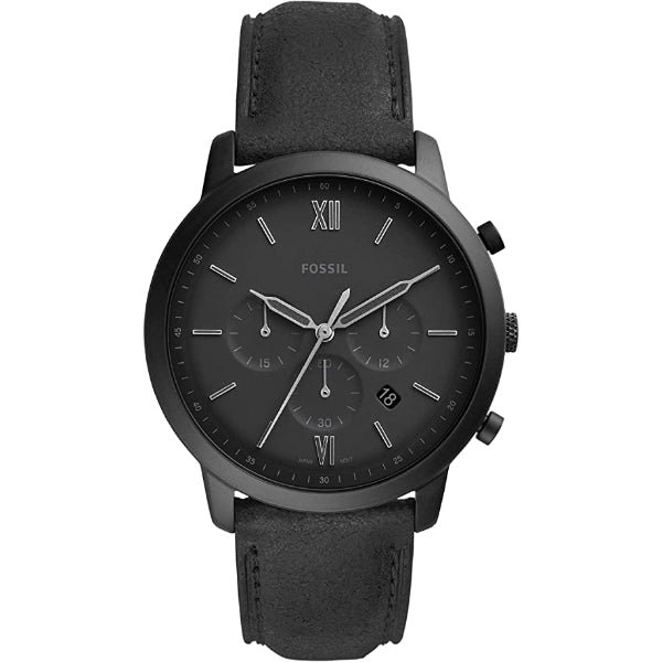 Fossil Neutra Black Leather Strap Black Dial Chronograph Quartz Watch Dreams Pakistan