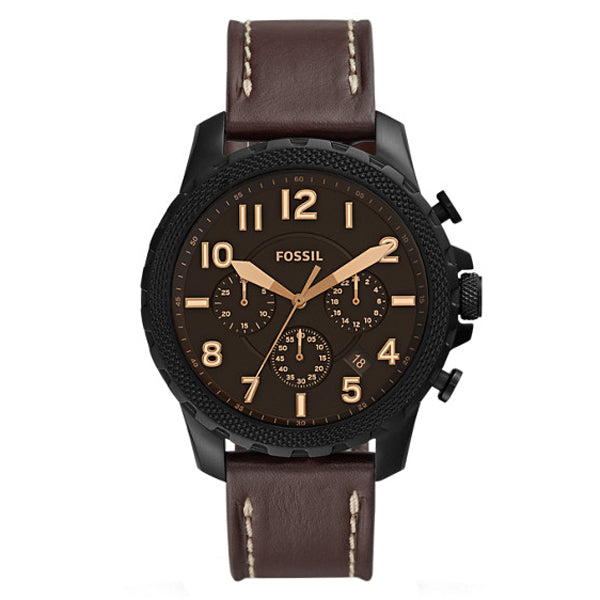 Fossil Bowman Brown Leather Strap Brown Dial Chronograph Quartz Watch for Gents - FS5601