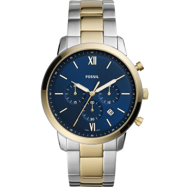 Fossil Neutra Two tone Stainless Steel Blue Dial Chronograph Quartz Watch for Gents FS5706