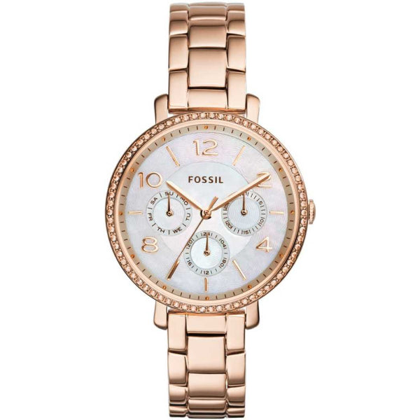 Fossil Jacqueline Rose Gold Stainless Steel Mother Of Pearl Dial Quartz Watch for Ladies ES3757