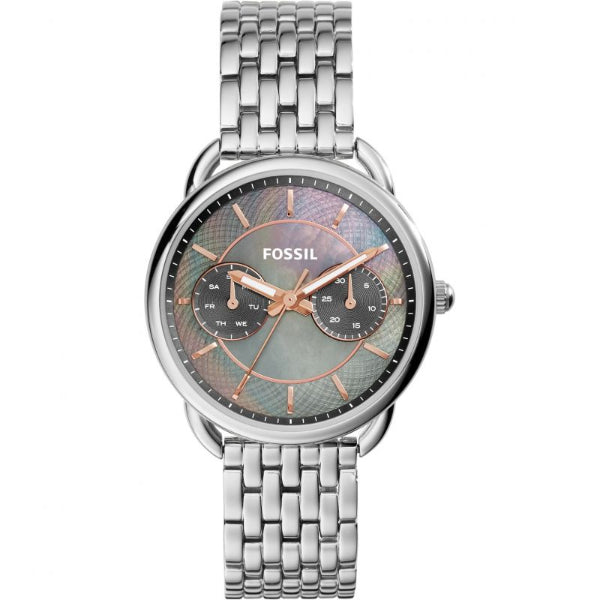 Fossil Tailor Silver Stainless Steel Mother of pearl Dial Quartz Watch for Ladies ES3911