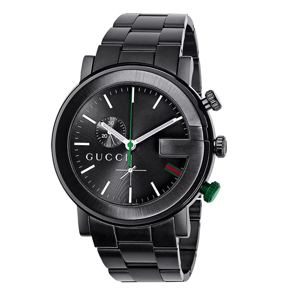 Gucci 101 G-Chrono Black Stainless Steel Black Dial Quartz Watch for Gents- GUCCI YA101331