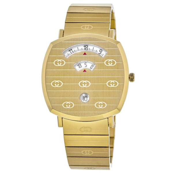 Gucci Grip Gold Stainless Steel Gold Dial Quartz Watch for Gents - GUCCI YA 157409