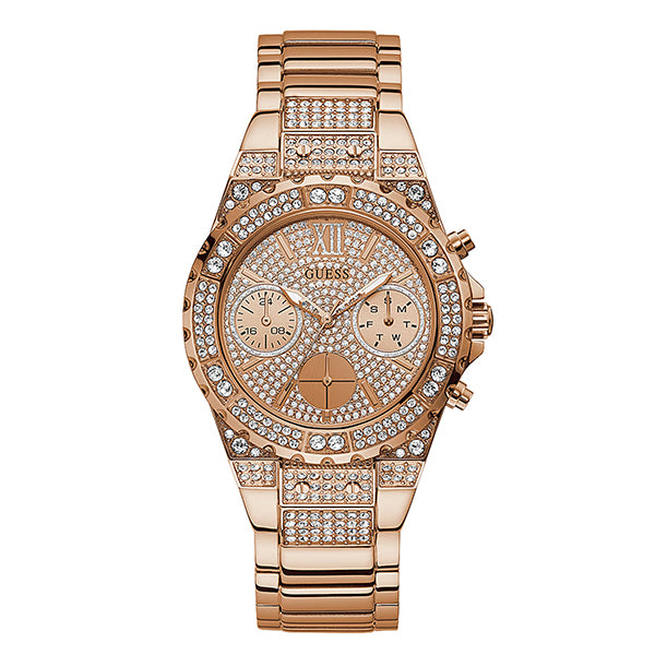 Guess Aphrodite Rose Gold Stainless Steel Rose Gold Dial Chronograph Quartz Watch for Ladies - GW0037L3