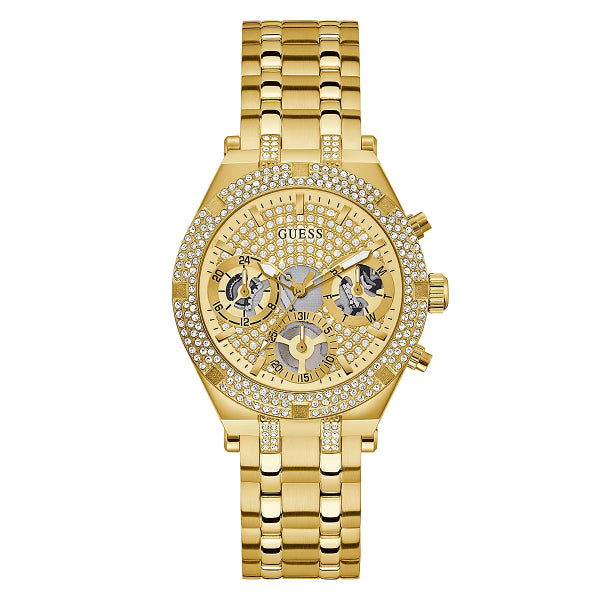 Guess Heiress Gold Stainless Steel Gold Dial Chronograph Quartz Watch for Ladies - GW0440L2