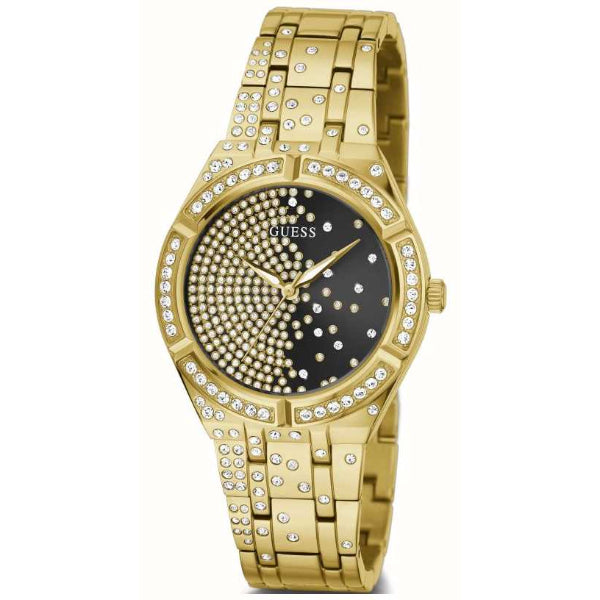 Guess Afterglow Gold Stainless Steel Black Dial Quartz Watch for Ladies - GW0312L2