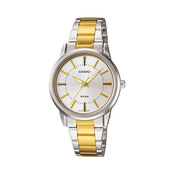 Casio Two-tone Stainless Steel Silver Dial Quartz Watch for Ladies - LTP-1303SG-7AVDF