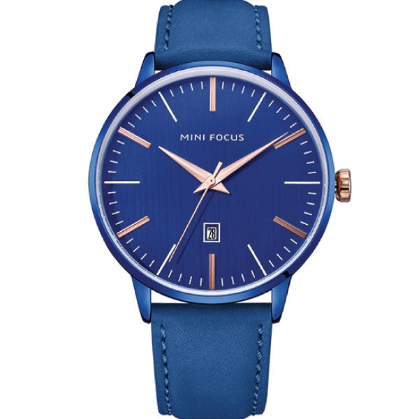 Mini Focus Blue Mesh Bracelet Blue Dial Quartz Watch for Gents