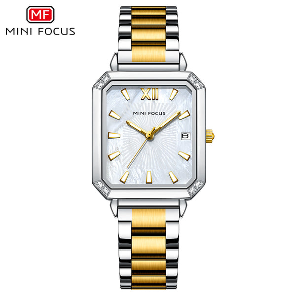 Mini Focus Two-tone Stainless Steel Mother Of Pearl Dial Quartz Watch for Ladies - MF0472L-01