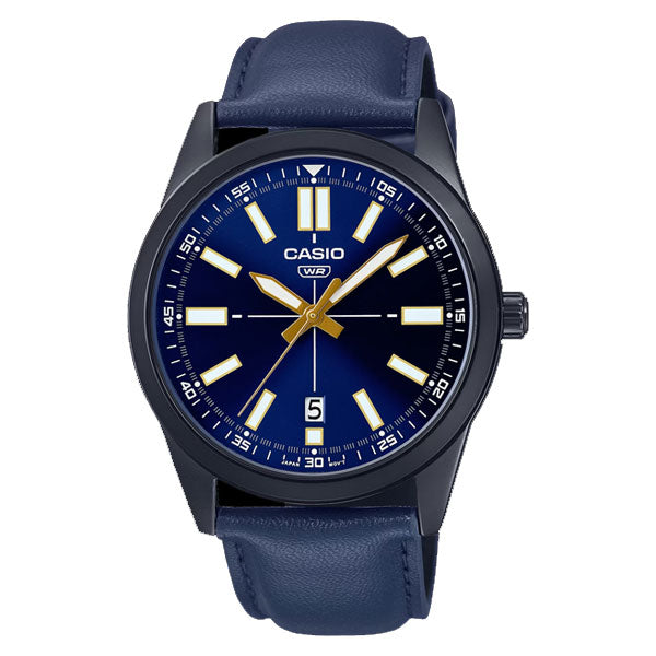 Casio Blue Leather Strap Blue Dial Quartz Watch for Gents - MTP-VD02BL-2E UDF