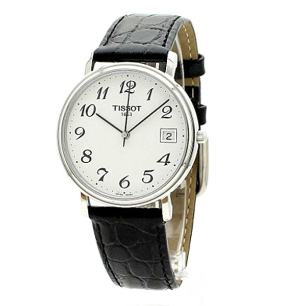 Tissot Desire Black Leather strap White Dial Quartz Watch for