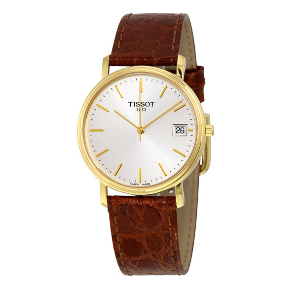 Tissot Desire Brown Leather strap White Dial Quartz Watch for Men's - T-52541131