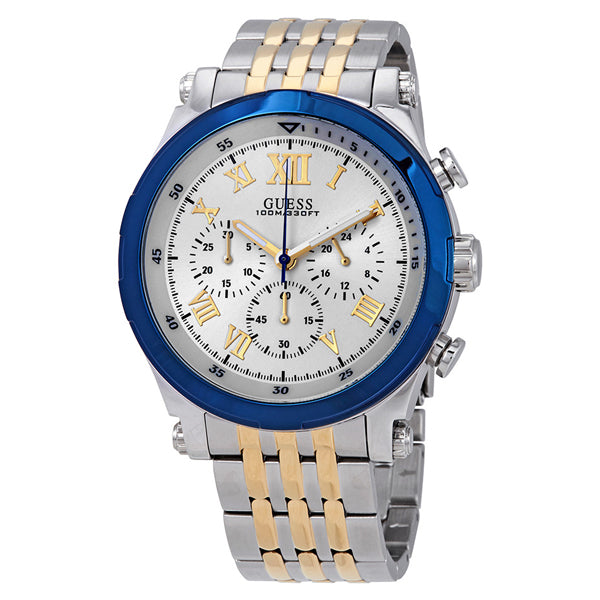 Guess Anchor Two-tone Stainless Steel Silver Dial Chronograph Quartz Watch for Gents - W1104G1