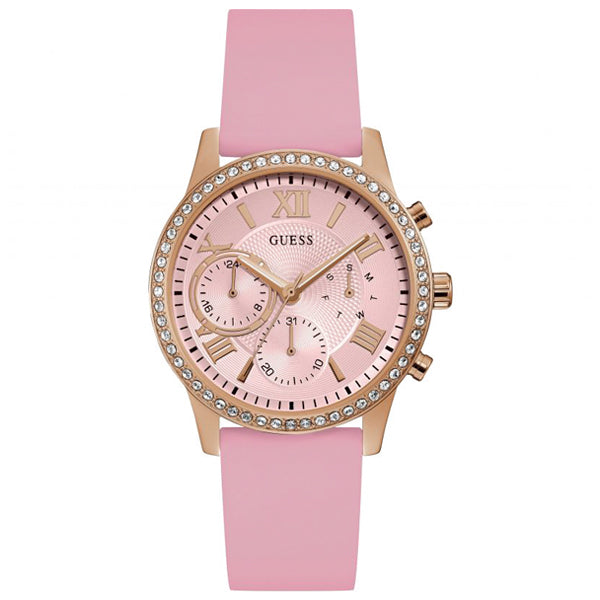 Guess watch hotsell pink leather strap