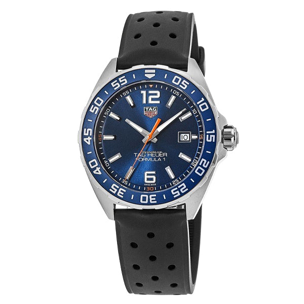 Tag Heuer Formula 1 Black Rubber Strap Blue Dial Quartz Watch for Gents - WAZ1010FT8024