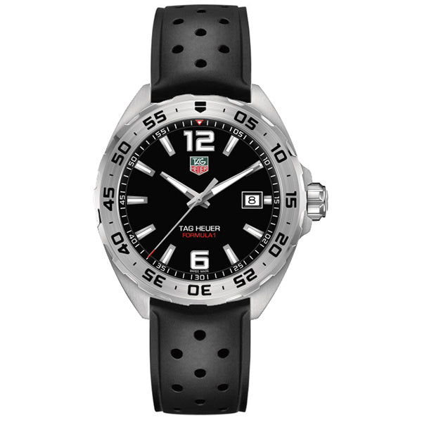 Tag Heuer Formula 1 Black Rubber Strap Black Dial Quartz Watch for Gents - WAZ1112FT8023