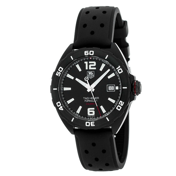 Tag Heuer Formula 1 Black Rubber Black Dial Automatic Watch for Gents - WAZ2115FT8023