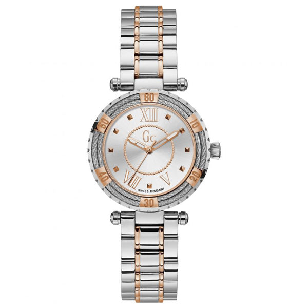 Guess Collection Lady Diver Two-tone Stainless Steel Silver Dial Quartz Watch for Ladies - Y41003L1