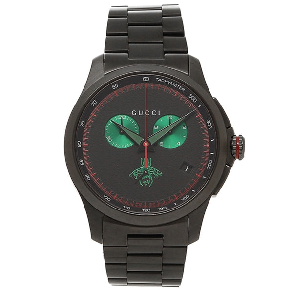 Gucci G Timeless Black Stainless Steel Black Dial Quartz Watch for Gents - YA126270