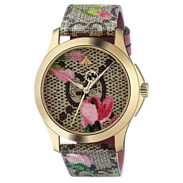 Gucci G Timeless Multi Color Leather Multi Color Dial Quartz Watch for Ladies - YA164038