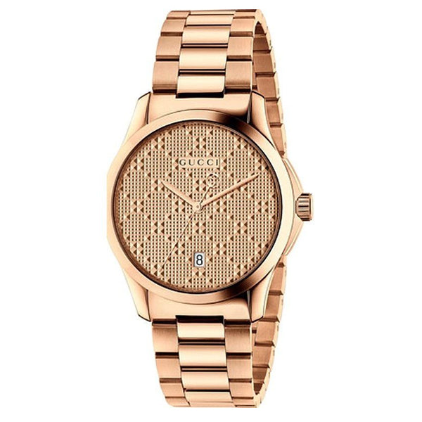Gucci G Timeless rose gold Stainless Steel Rose Gold Dial Quartz Watch for Ladies - YA126482