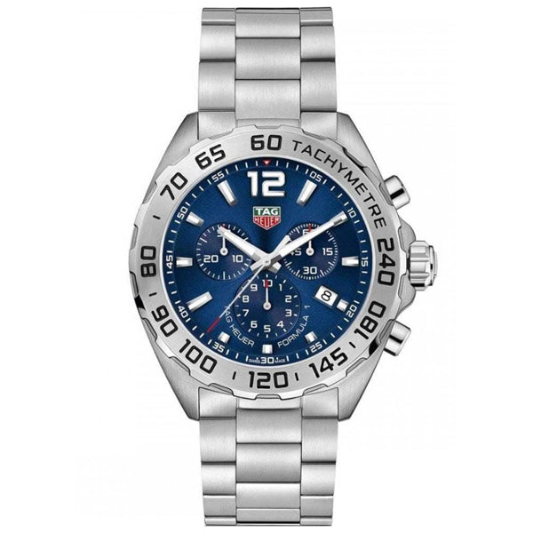 Tag Heuer Formula Silver Stainless Steel Blue Dial Chronograph Quartz Watch for Gents CAZ101KBA0842