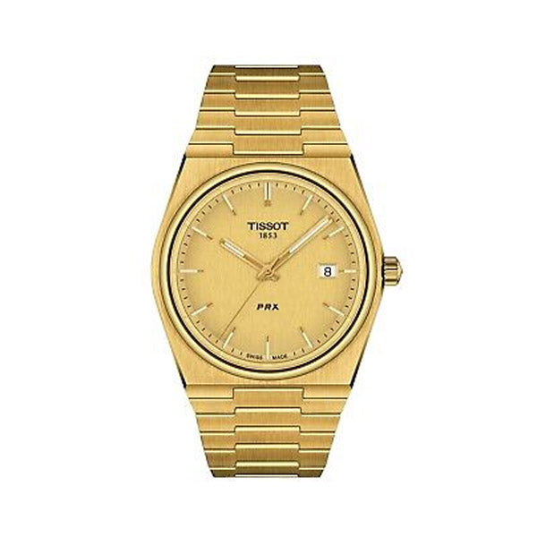 Tissot PRX Gold Stainless Steel Gold Dial Quartz Watch for Gents - T137.410.33.021. 00