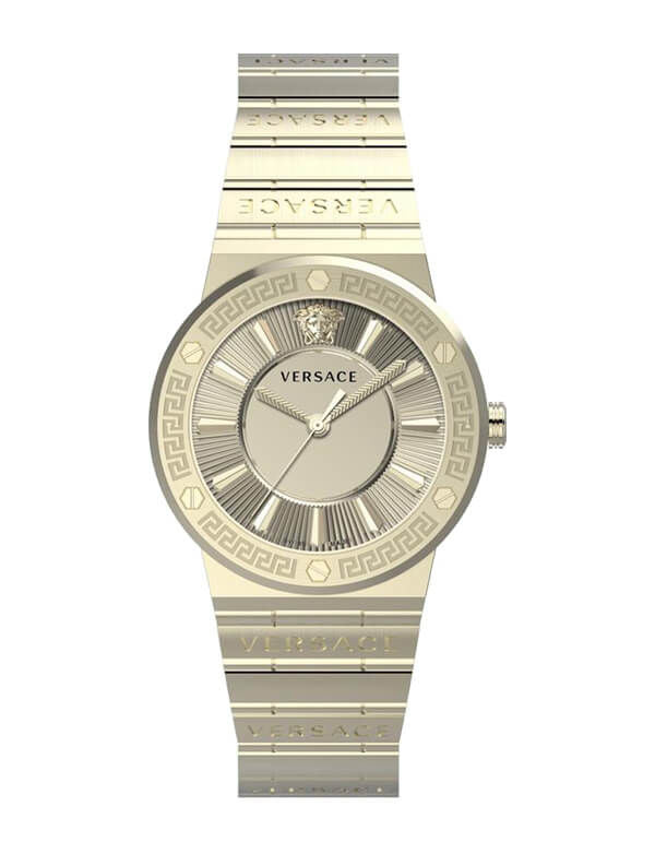 Versace Grace Gold Stainless Steel Gold Dial Quartz Watch for Ladies - VEVH01320