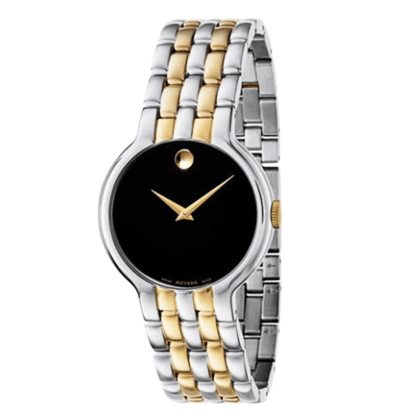 Movado Veturi Two-tone Stainless Steel Black Dial Quartz Watch for Gents - 606932
