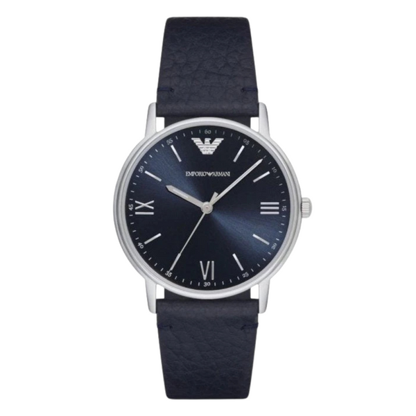 EMPORIO ARMANI Kappa Blue Leather Strap Blue Dial Quartz Watch for Ladies - AR11012