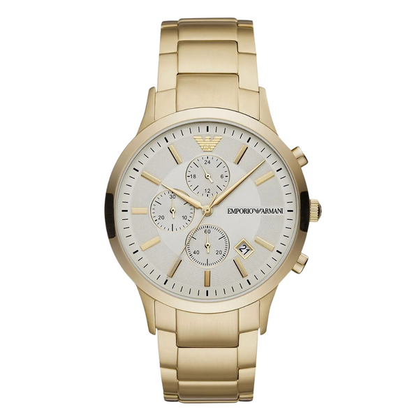 EMPORIO ARMANI Renato Gold Stainless Steel Cream Dial Chronograph Quartz Watch for Gents - AR11332