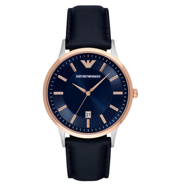 EMPORIO ARMANI Renato Blue Leather Strap Blue Dial Quartz Watch for Gents - AR11188