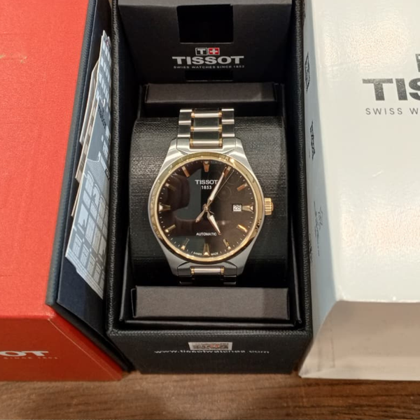 Tissot Two-tone Stainless Steel Black Dial Automatic Watch for Gents - Tissot T060.407.22.051.00