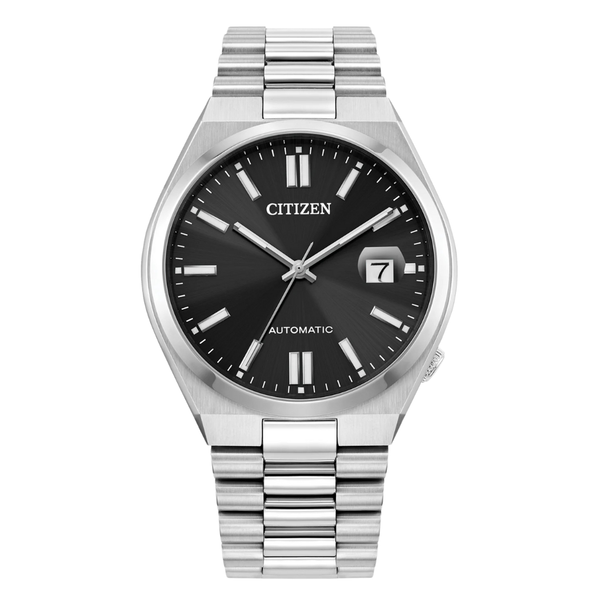 Citizen Silver Stainless Steel Black Dial Automatic Watch for Gents - NJ0150-56E