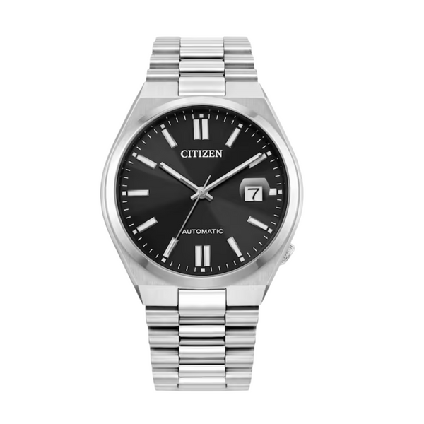 Citizen Silver Stainless Steel Black Dial Automatic Watch for Gents - NJ0150-56E