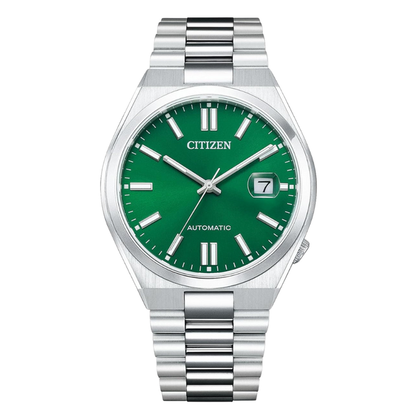 Citizen Silver Stainless Steel Green Dial Automatic Watch for Gents - NJ0150-56X
