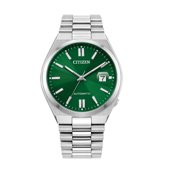 Citizen Silver Stainless Steel Green Dial Automatic Watch for Gents - NJ0150-56X