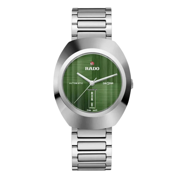 Rado DiaStar Grey Stainless Steel Green Dial Automatic Watch for Gents - R12160303