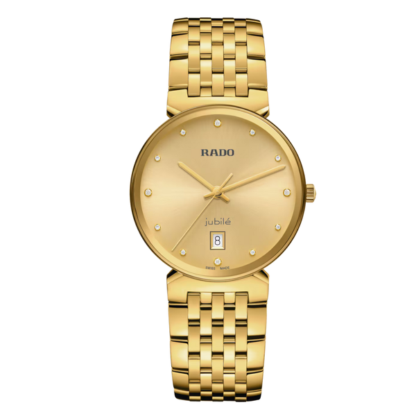 Rado Florence Gold Stainless Steel Gold Dial Quartz Watch for Gents - R48914713