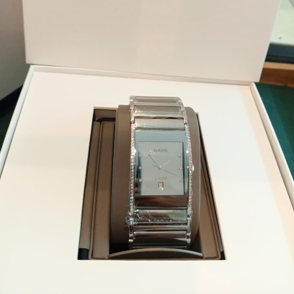 Rado Grey Stainless Steel Silver Dial Quartz Watch for Gents - R20731712