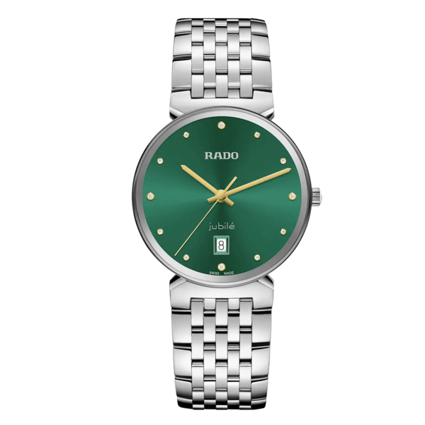 Rado Florence Silver Stainless Steel Green Dial Quartz Watch for Gents - R48912773