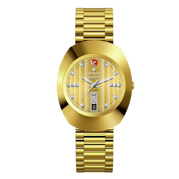 Rado DiaStar Gold Stainless Steel Gold Dial Automatic Watch for Gents - R12413703